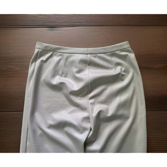 Vtg New W/ Tag Express Ivory Shimmer Embossed Leather Look Dress Pants Sz 10 - Picture 5 of 6